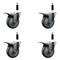 Service Caster 4'' Gray Poly Swivel 7/8'' Expanding Stem Caster Set Total Lock Brake, 4PK SCC-EXTTL20S414-PPUB-78-4 - alternate 1